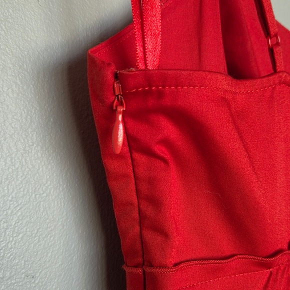 The Limited Y2K Red Babydoll Dress Womens 4 Coquette Spaghetti Strap Fit Flare - Picture 4 of 11